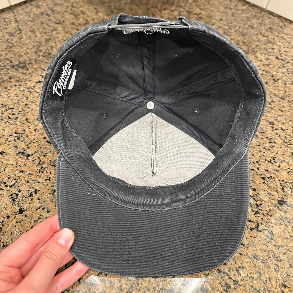 Popular Demand Snapback Hat Baseball Cap‎ Mens OSFM Black Cotton